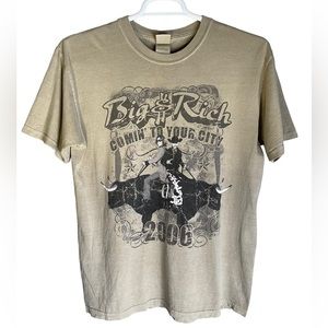 Big & Rich Tour Shirt 2006 Adult Medium Beige Short Sleeve Comin’ To Your City